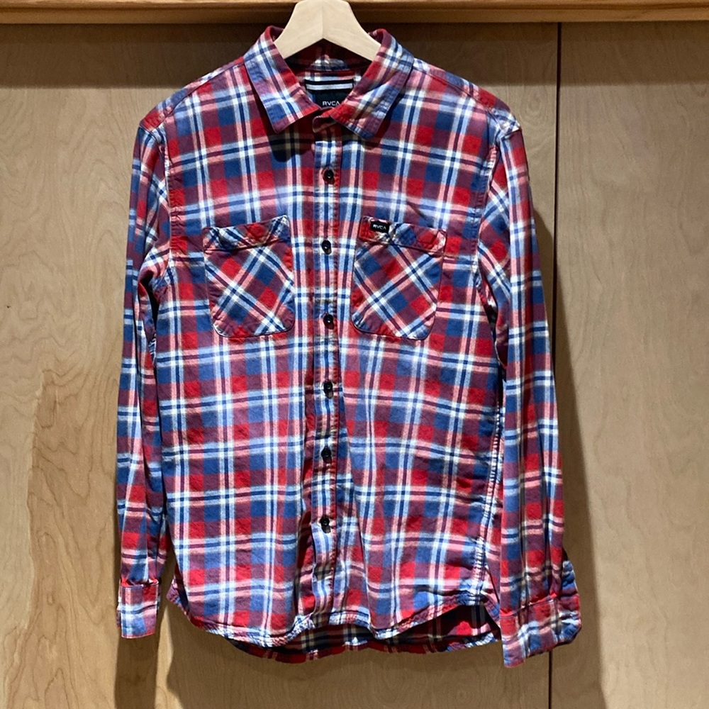 RVCA Red, White and Blue Fade Flannel